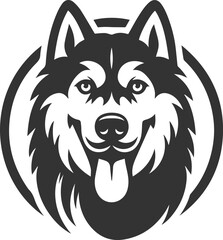 Husky dog vector illustration silhouette drawing