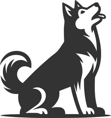 Husky dog vector illustration silhouette drawing