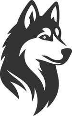 Husky dog vector illustration silhouette drawing