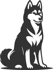 Husky dog vector illustration silhouette drawing