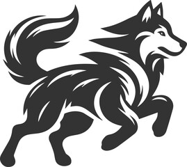 Husky dog vector illustration silhouette drawing