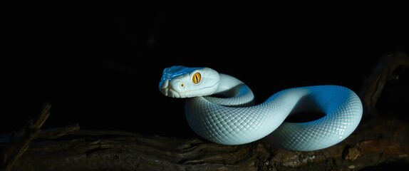 Fototapeta premium Stunning Blue Night Snake A Captivating Nocturnal Reptile Photography