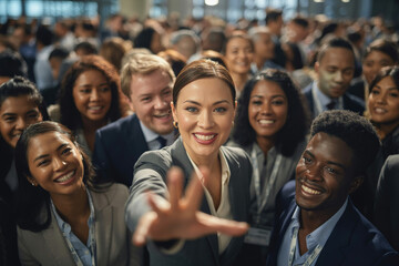 a group of people in a business meeting