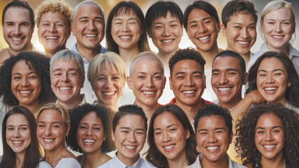 a group of people smiling and posing for a picture