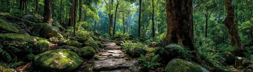 Embark on an eco-conscious journey through a dense forest