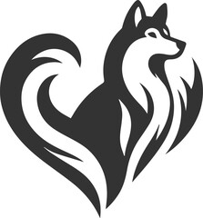 Husky dog vector illustration silhouette drawing