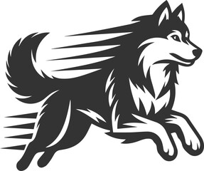 Husky dog vector illustration silhouette drawing