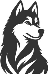 Husky dog vector illustration silhouette drawing