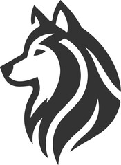 Husky dog vector illustration silhouette drawing