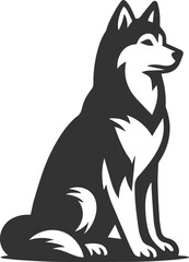 Husky dog vector illustration silhouette drawing