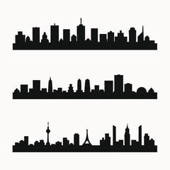 Cityscape Skyline Illustrations Three Unique Urban Horizons
