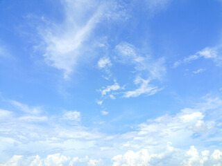 white clouds in blue sky, nature background