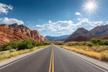 Fototapeta premium Scenic highway journey on white background