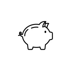 Obraz premium Minimalist Piggy Bank Outline Icon: Finance, Saving, Investment and Economy Symbol for Business and Personal Financial Management