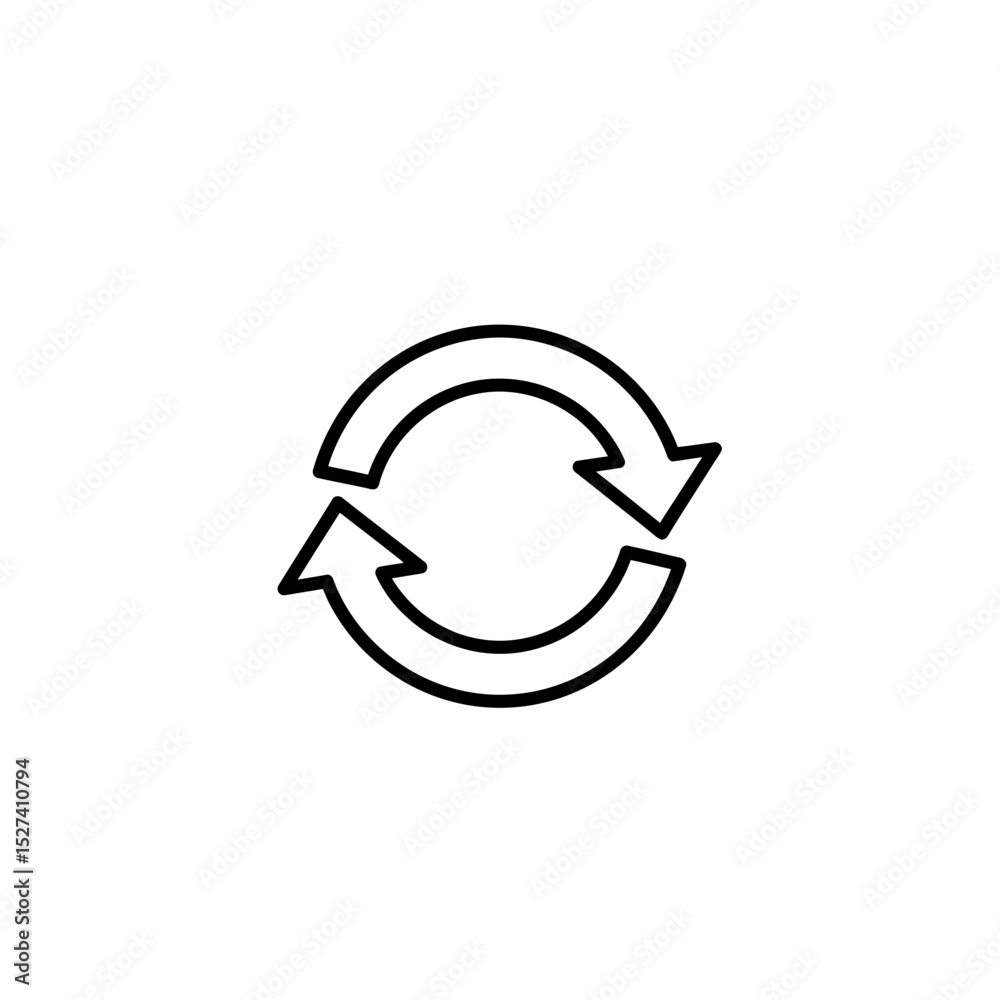 Poster outline refresh arrow icon for business processes and website design, demonstrating cycle and update