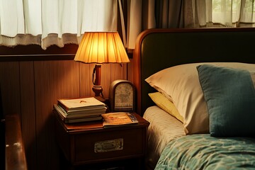 a compact bed side table