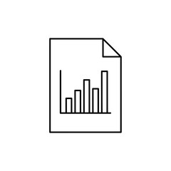 Simple Line Graph Icon on Document, Representing Data Analysis and Growth Trends in Business and Finance Applications.