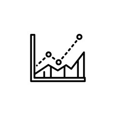 Minimalist Line Graph Icon Illustrating Business Growth and Financial Trends for Modern Presentation and Data Analysis.