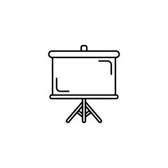 Minimalist Presentation Board Illustration for Business Meetings and Educational Purposes - Outline Style Icon on White Background