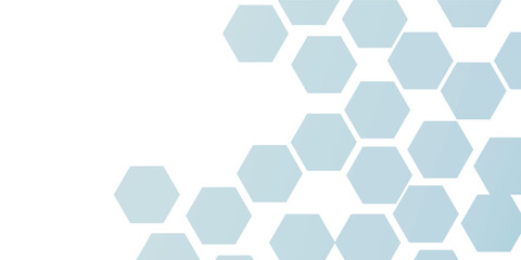 Geometric Technology Hexagons on Water Blue Color Background, Geometric Pattern with Gradient, Honeycomb Vector Illustration Background.