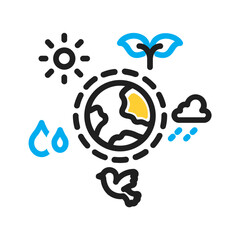 Vector multi color icon for Ecosystem