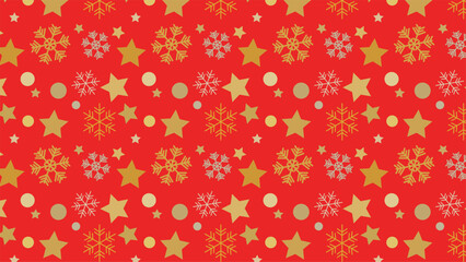 Cute red background clipart of snowflake pattern.