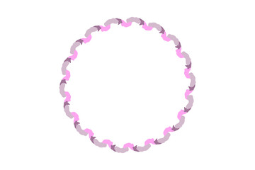 円形フレーム　ピンクとグレーの装飾ライン