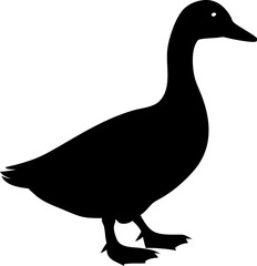 duck vector icon in solid black for minimalist design