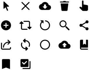 Set of UI basic elements icons