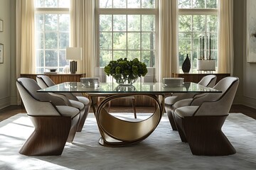 a contemporary dinning set