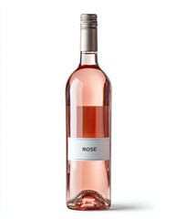 A captivating bottle of rose wine, showcasing its delicate pink hue and elegant design. Perfect for summer gatherings and celebrations.
