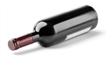 A sleek, elegant bottle of red wine, showcasing a minimalist design with a blank label, perfect for various occasions and settings.