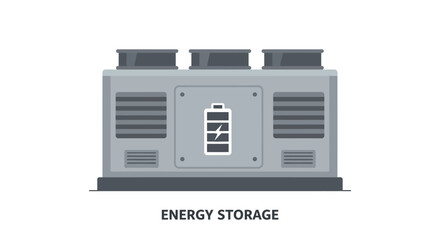 Energy storage unit illustration for renewable technology and sustainable power solutions vector illustration