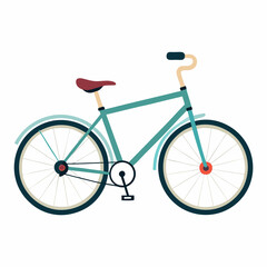 Obraz premium Cute Flat Illustration of a Teal Bicycle