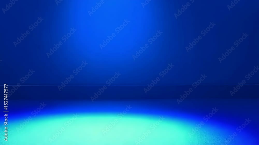Poster studio lit blue backdrop with oval shaped light, creating space for object placement and highlightin
