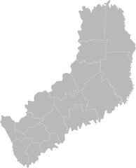 Misiones, Argentina – administrative vector map with department boundaries (Web Mercator projection, PPT-compatible & fully editable)