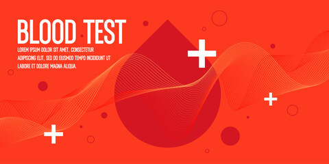 Procedures for receiving analyzes and tests. A template for information. A beautiful medical poster for taking tests at the hospital. Donating blood for tests. Abstract background, design elements.