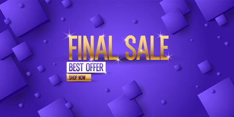 The final sale of the season, huge discounts. A beautiful bright poster for advertising goods and services in the store. Modern geometric graphics for design.