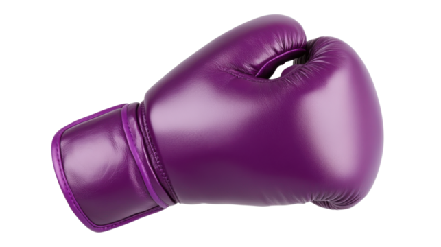 Pair of purple boxing gloves for training and combat sports isolated on white background
