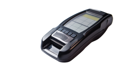 Breathalyzer alcohol tester for on-site safety checks, compact digital device, Transparent background, PNG file