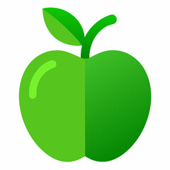 Green Apple Icon with White Background for Design Projects and Creative Applications in a Simple and Modern Style crisp clean