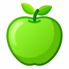 Simple Green Apple Icon on White Background Design for Web App and Print Use Suitable for Various Creative Projects and Branding