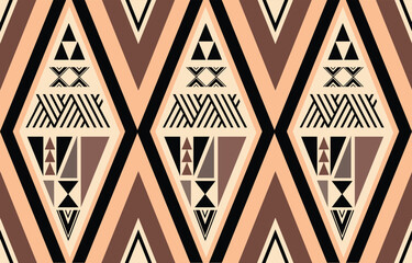 Fototapeta premium Ethnic tribal African colorful diamond background. Seamless tribal pattern, folk embroidery, tradition geometric African ornament. Traditional design for fabric, textile, print, rug, paper, carpet