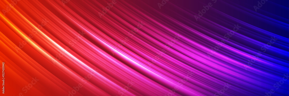 Aufkleber Abstract colorful glowing linear waves neon elegant background. Vector flowing glossy wavy curved design