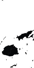 Obraz premium silhouette vector map of western fiji islands isolated on white background, pacific island nation graphic