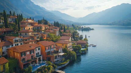 Fototapeta premium Solar panels installed on a residential house roof, promoting green energy and sustainable living.