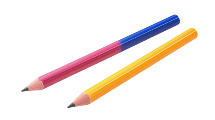 Basic school stationery for elementary students, Transparent background, PNG file