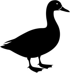 Elegant black duck shape, vector isolated design