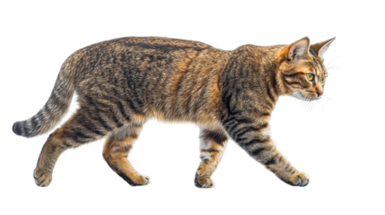 Bengal cat walking Transparent background, PNG file