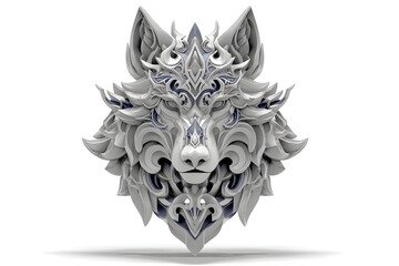 Abstract wolf illustration black white high resolution photo